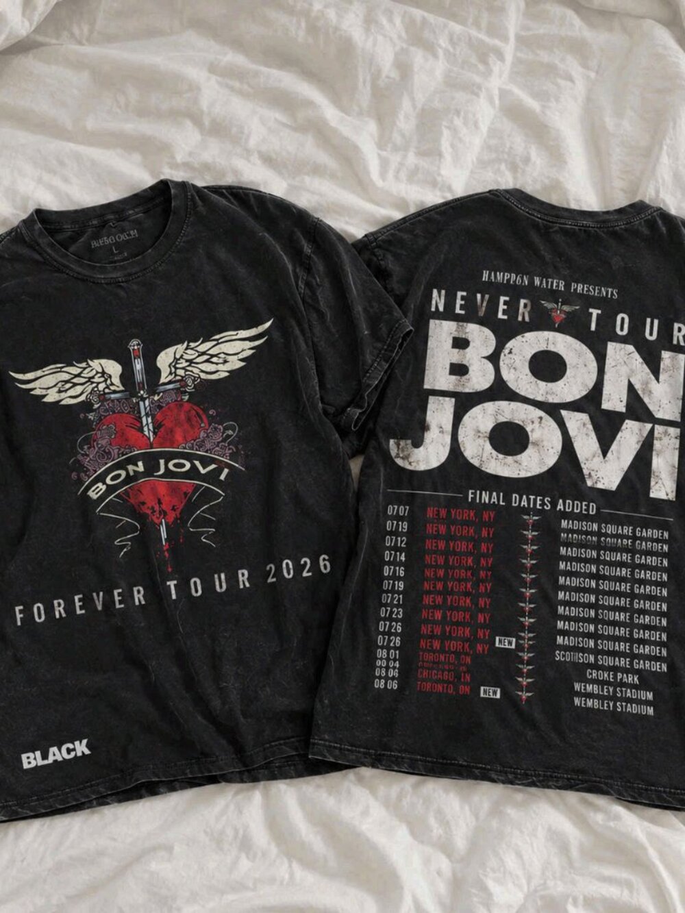 Bon Jovi Forever Tour 2026 Concert Band Merch Black Tee